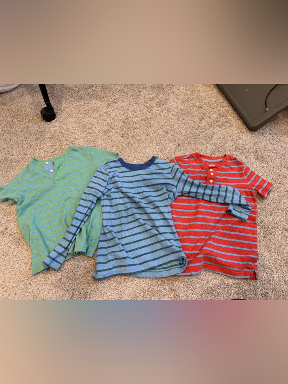 Lot of thPrimary Boys Striped Long-Sleeve & Short-Sleeve Tops - Green, Blue, Red